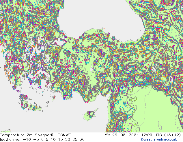 Sıcaklık Haritası 2m Spaghetti ECMWF Çar 29.05.2024 12 UTC