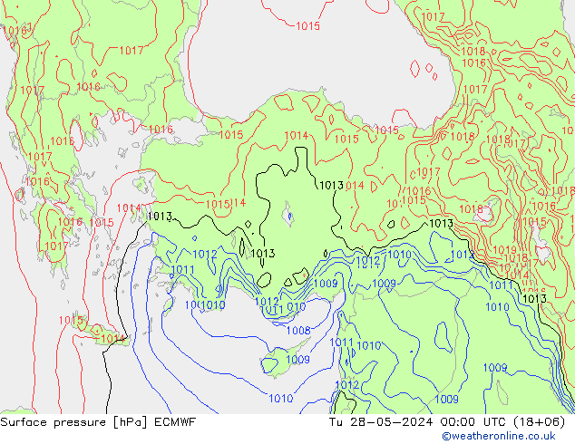 pression de l'air ECMWF mar 28.05.2024 00 UTC