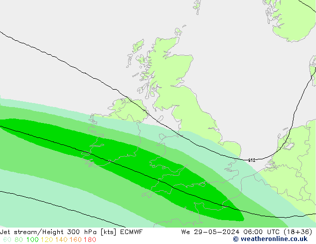 Jet Akımları ECMWF Çar 29.05.2024 06 UTC