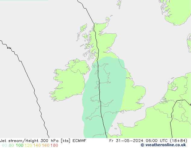 Prąd strumieniowy ECMWF pt. 31.05.2024 06 UTC