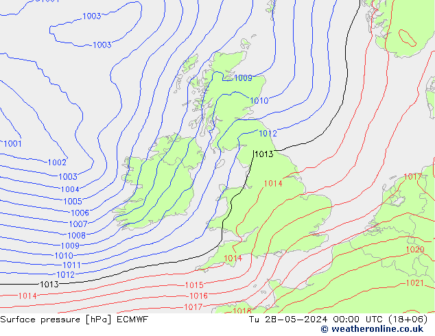 Yer basıncı ECMWF Sa 28.05.2024 00 UTC