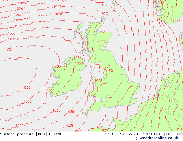 Luchtdruk (Grond) ECMWF za 01.06.2024 12 UTC