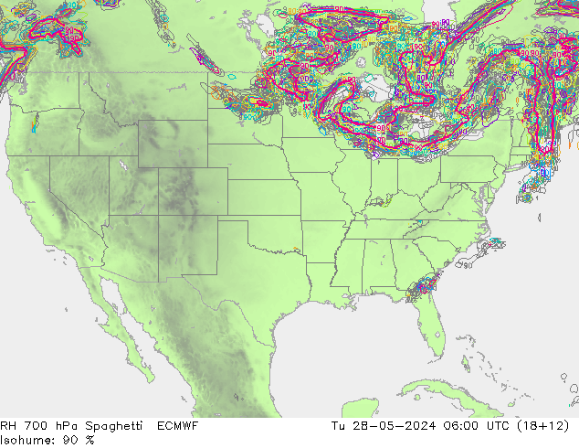 700 hPa Nispi Nem Spaghetti ECMWF Sa 28.05.2024 06 UTC