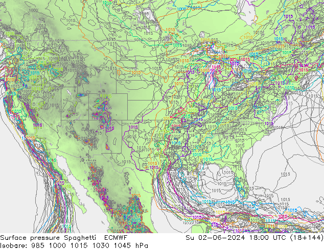 ciśnienie Spaghetti ECMWF nie. 02.06.2024 18 UTC