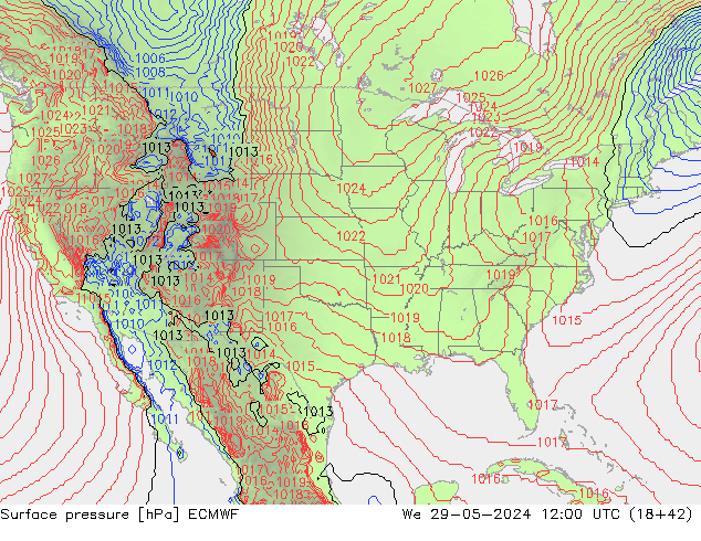 Pressione al suolo ECMWF mer 29.05.2024 12 UTC