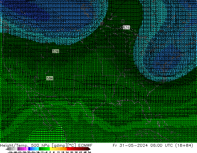 Height/Temp. 500 hPa ECMWF ven 31.05.2024 06 UTC