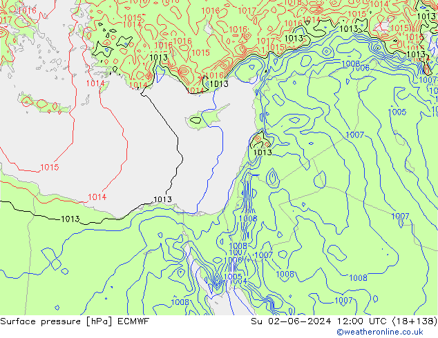 Pressione al suolo ECMWF dom 02.06.2024 12 UTC