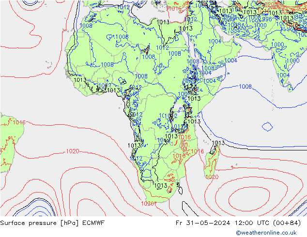 Pressione al suolo ECMWF ven 31.05.2024 12 UTC