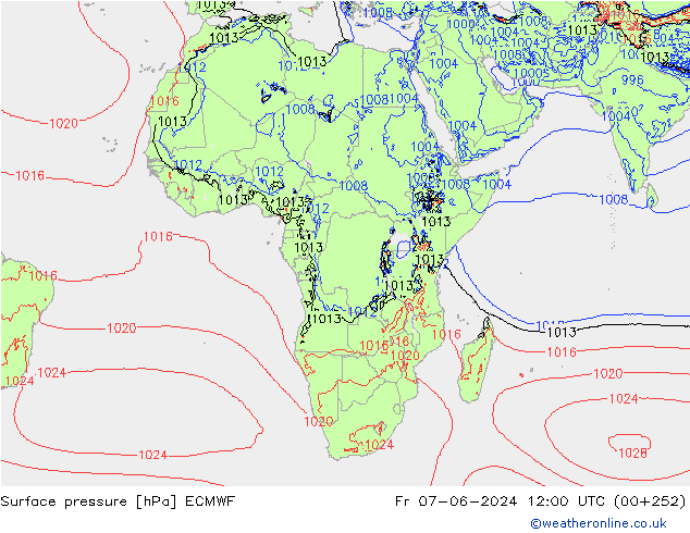 Yer basıncı ECMWF Cu 07.06.2024 12 UTC