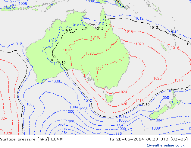 приземное давление ECMWF вт 28.05.2024 06 UTC