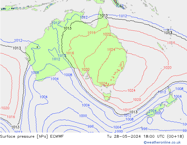 приземное давление ECMWF вт 28.05.2024 18 UTC