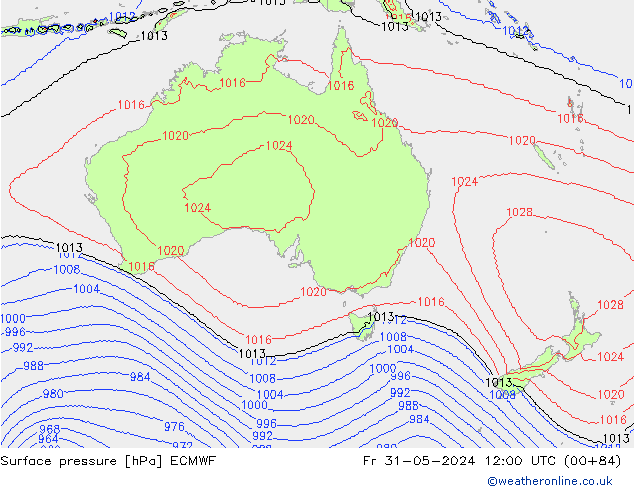 Surface pressure ECMWF Fr 31.05.2024 12 UTC