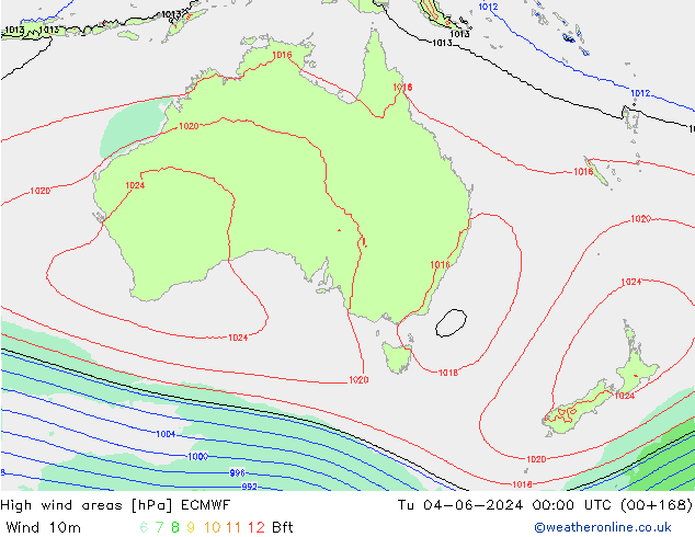 High wind areas ECMWF mar 04.06.2024 00 UTC