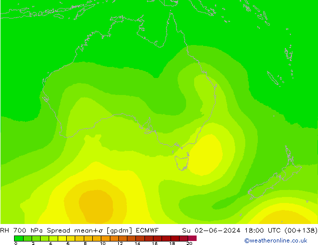 RV 700 hPa Spread ECMWF zo 02.06.2024 18 UTC