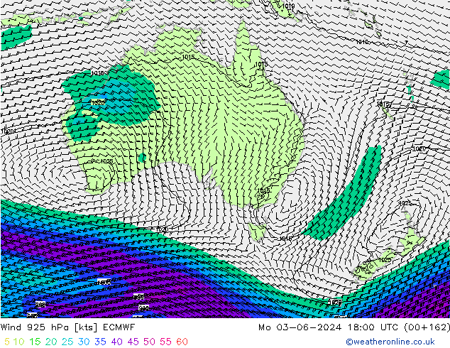 wiatr 925 hPa ECMWF pon. 03.06.2024 18 UTC