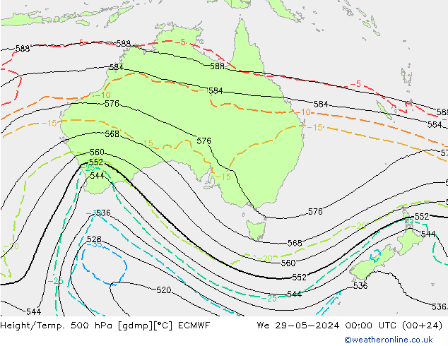 Height/Temp. 500 hPa ECMWF We 29.05.2024 00 UTC