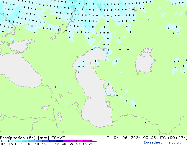 Precipitación (6h) ECMWF mar 04.06.2024 06 UTC
