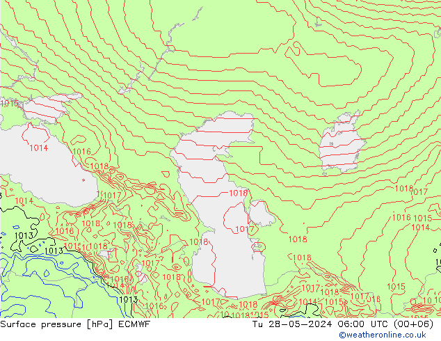 Surface pressure ECMWF Tu 28.05.2024 06 UTC