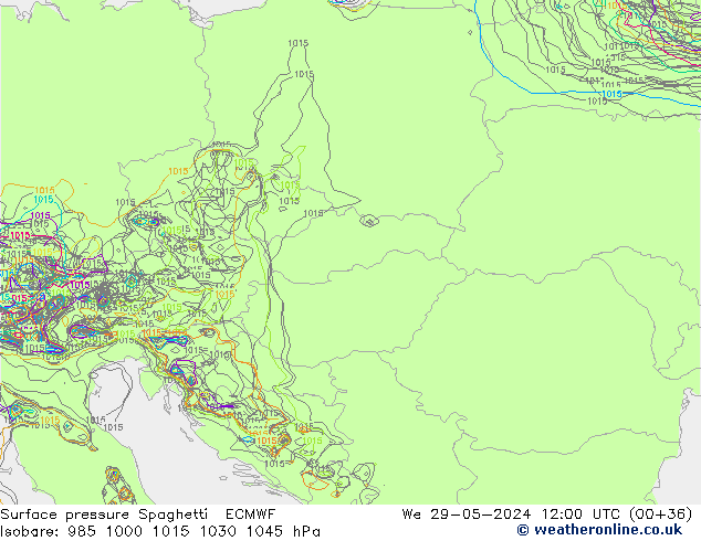pression de l'air Spaghetti ECMWF mer 29.05.2024 12 UTC