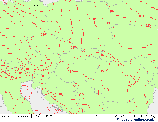 Surface pressure ECMWF Tu 28.05.2024 06 UTC