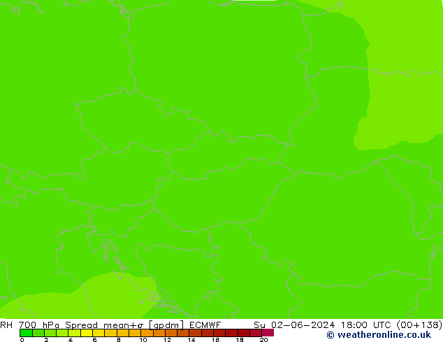 RH 700 hPa Spread ECMWF Ne 02.06.2024 18 UTC