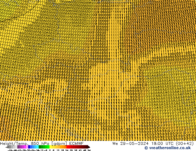 Height/Temp. 850 гПа ECMWF ср 29.05.2024 18 UTC