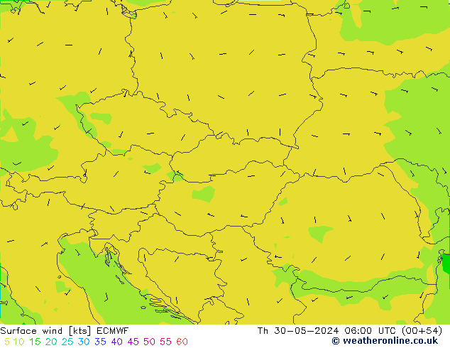 ветер 10 m ECMWF чт 30.05.2024 06 UTC