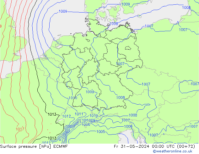 Yer basıncı ECMWF Cu 31.05.2024 00 UTC