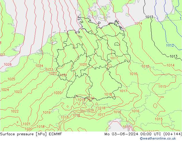 Bodendruck ECMWF Mo 03.06.2024 00 UTC