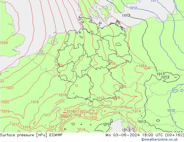 ciśnienie ECMWF pon. 03.06.2024 18 UTC