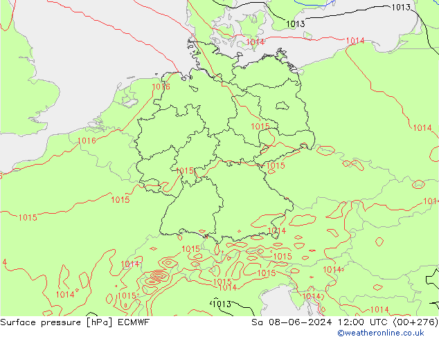 Pressione al suolo ECMWF sab 08.06.2024 12 UTC