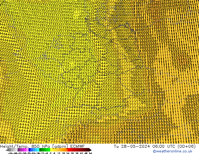 Height/Temp. 850 hPa ECMWF Tu 28.05.2024 06 UTC