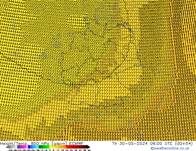 Height/Temp. 850 hPa ECMWF Do 30.05.2024 06 UTC