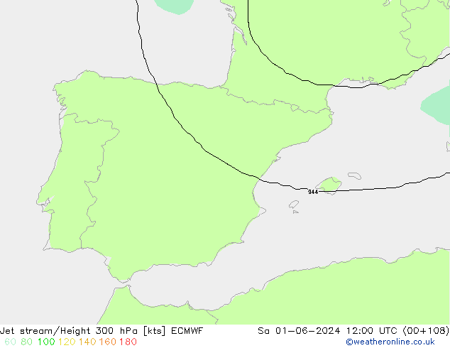 Corrente a getto ECMWF sab 01.06.2024 12 UTC