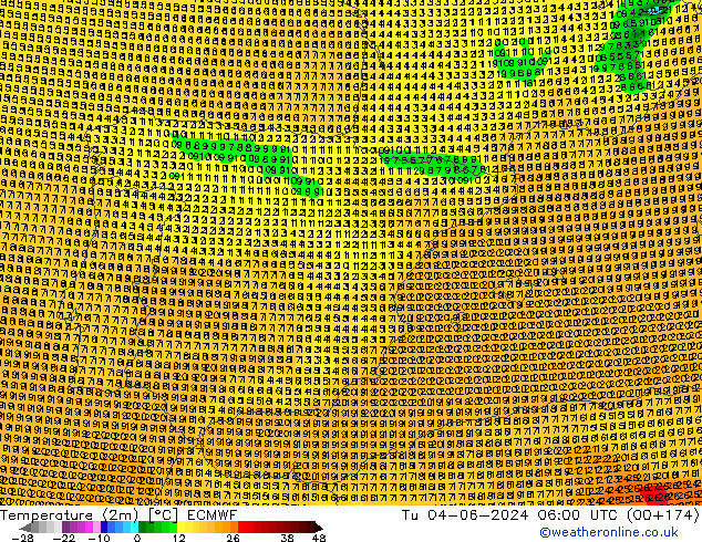 карта температуры ECMWF вт 04.06.2024 06 UTC