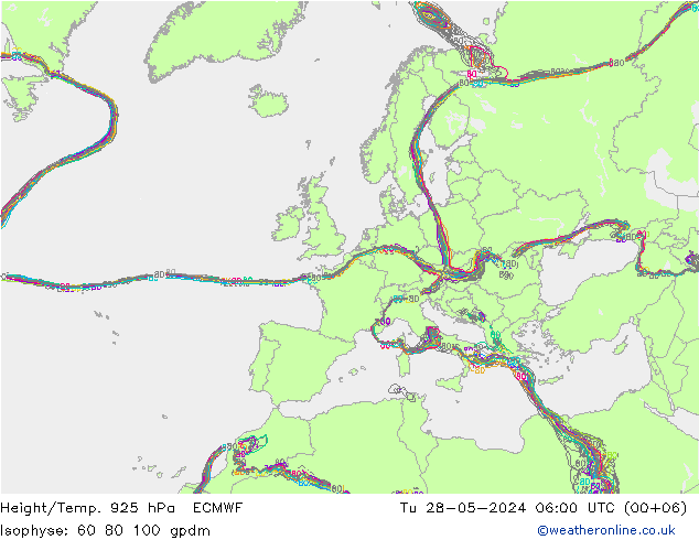 Height/Temp. 925 hPa ECMWF 星期二 28.05.2024 06 UTC