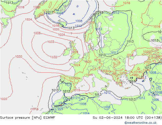 ciśnienie ECMWF nie. 02.06.2024 18 UTC