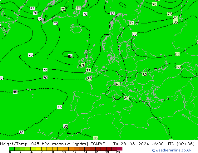 Yükseklik/Sıc. 925 hPa ECMWF Sa 28.05.2024 06 UTC