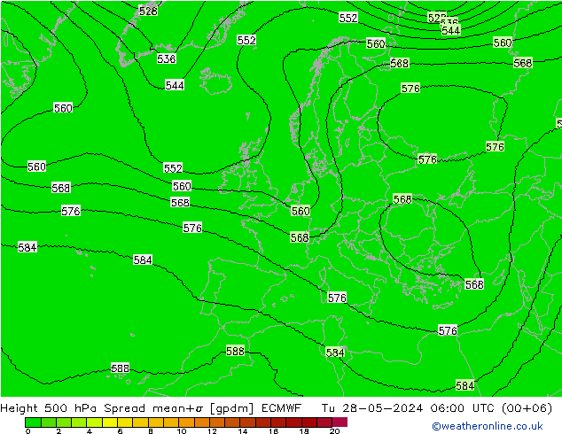 Height 500 hPa Spread ECMWF Di 28.05.2024 06 UTC