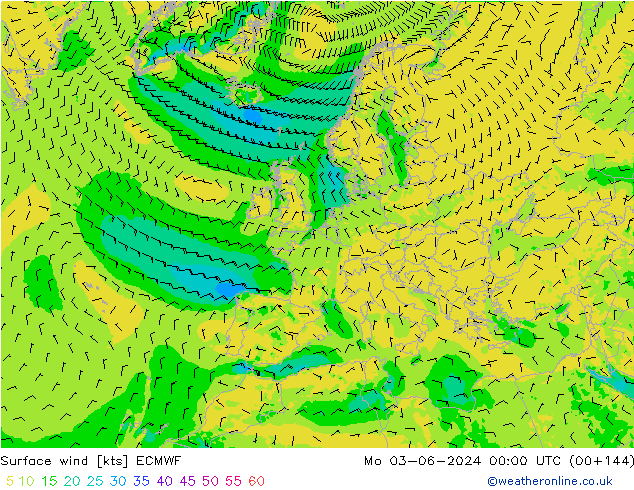 Viento 10 m ECMWF lun 03.06.2024 00 UTC