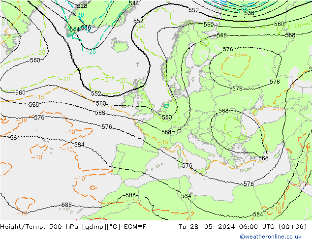 Height/Temp. 500 hPa ECMWF Ter 28.05.2024 06 UTC