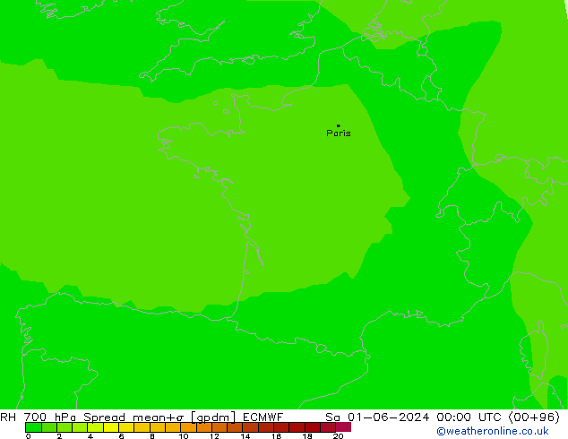 RH 700 hPa Spread ECMWF So 01.06.2024 00 UTC