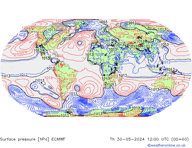 pression de l'air ECMWF jeu 30.05.2024 12 UTC
