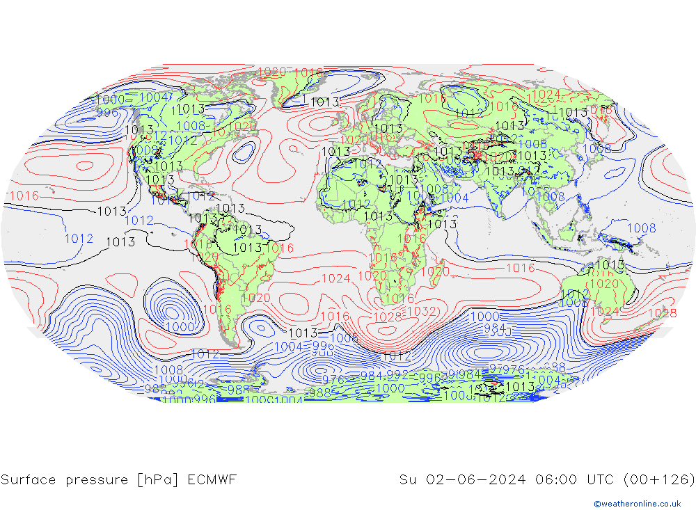 Surface pressure ECMWF Su 02.06.2024 06 UTC