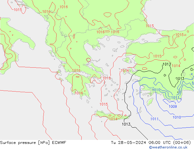 Surface pressure ECMWF Tu 28.05.2024 06 UTC