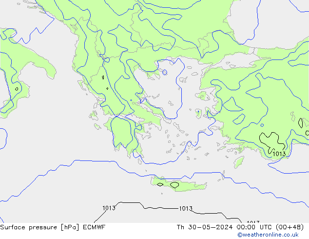 Surface pressure ECMWF Th 30.05.2024 00 UTC