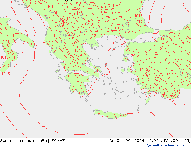 pressão do solo ECMWF Sáb 01.06.2024 12 UTC