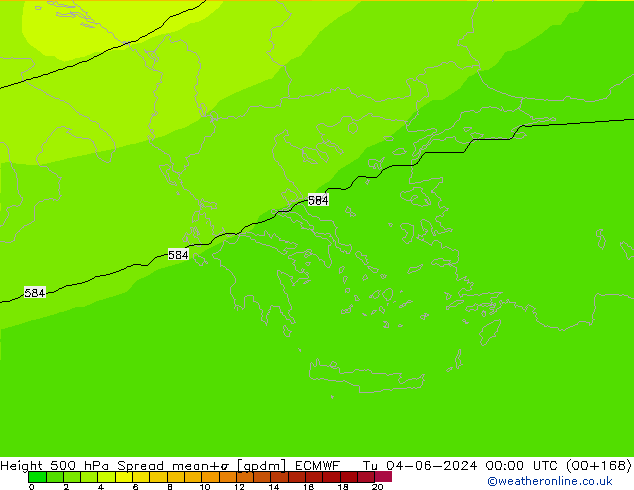 Height 500 hPa Spread ECMWF Tu 04.06.2024 00 UTC