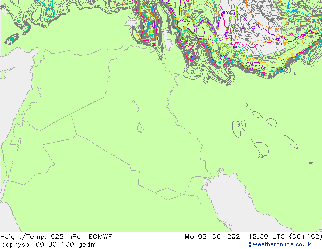 Height/Temp. 925 hPa ECMWF Seg 03.06.2024 18 UTC