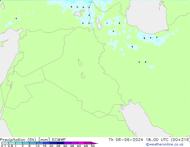 Precipitação (6h) ECMWF Qui 06.06.2024 00 UTC